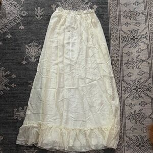 Elegant Cream Maxi Skirt